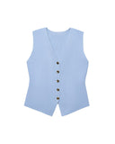 New Undecorated Knitted Vest Knitted Folding Splicing Skirt