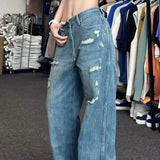 Vintage Washed Ripped Boyfriend JeansOutfit