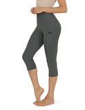 Women's Yoga Pants Large Size Seven Cents Trousers Pocket Solid Color High Waist Fitness Exercise