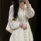 Explosion Women's Summer New Flower Embroidered With Long Sleeve