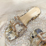 Zingj With Cool Slippers Women Wear Fashion Flat Out Women's Rhinestone Shoes Drag A Word Drag 2023 New