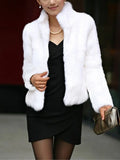 Women's Winter Warm Imitation Kite Rabbit Wool Coat Plush Collar Imitation Fur Short