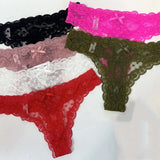 Rear Ribbon Ribbon Lace Trousers Low-Rise Cotton Crotch Large Elastic Heart-Shaped Lace