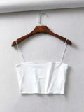 Summer Women's Crop Top Sexy Elastic Cotton Camis sleeveless Short Tank Top