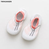 Spring Leopard Soft Bottom Non-Slip Floor Socks Solid Color Toddler Girl Boy Shoes With Transparent Rubber Soles Kid