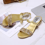 Slippers Women 2025 Summer Water Diamond Lily With A Word Wearing Fashion One Shoe Two Wearing