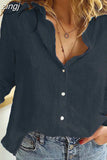 Fashion Cotton Linen Blouse Women Casual Vintage Buttons Long Sleeve Women's Shirts Female Clothing New Blusas