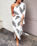 Independent Station Sexy And Popular Style Oblique Shoulder Single-Sleeved Dress For