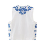 New Matching Color Embroidery Fashion Vest