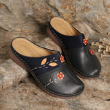Women's Shoes Are Specially Designed For Large-Size Baotou Women's Sandals, Flower Flat-Soled Women's