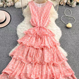 Luxury High-End Sleeveless Dress Women's Summer Harvest Waist Thin Luxury Temperament Chic Cake