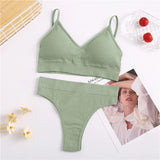 Underwear Set Women Seamless Bra Set Wireless Bra Sexy High Waisted Female Underpants Comfortable Basic Bralette