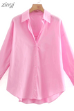 Long Sleeve White Blouse Fashion Spring Buttons Loose Clothes Office Women Tops Casual Cotton Irregular Long Shirt