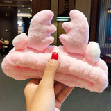 New OMG Letter Coral Fleece Wash Face Bow Hairbands For Women Girls Headbands Headwear Hair Bands Turban Hair