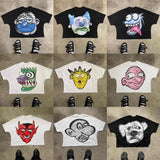 Boxy Fit Tee Cartoon Spoof Printing Beauty Trend Loose