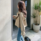 Zingj Short Coat Female 2024 Spring And Autumn New Korean Version Loose And Thin Hot Style Windbreaker Women's Jacket-Outfit