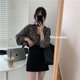 New Spring 2023 Women's Clothing Leopard Print Shirt for Women Street Style Long Sleeve Top Boho Chiffon Blouse for