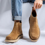Zingj Boots Men's Mid Top Autumn / Winter British Vintage Martens Go With Low Top Desert Yellow Boots