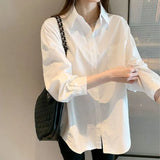 Zingj Shirt Female Long Sleeve Korean Version Design Sense Small Summer New Women's Salt Department Wear Shirt Female Jacket-Outfit