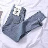 Women's pencil pants skinny light blue jeans women jeans denim jeans woman high waist fall new