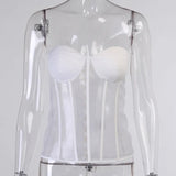 Chest Cup Net Gauze Waist Bra Girl Spring Solid Color Stitching Tie To Put On The