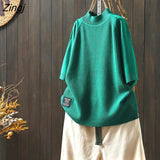 Women Spring Half High Collar Simple Leisure Fashion Solid Korean Style All-match Temperament Cozy New Arrival