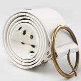 Girls Fashionable Retro Rivet Ring PU Leather Belt 2024 Sexy Waist Elastic Waist Seal Accessories