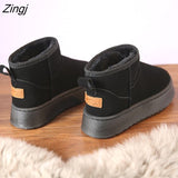 Heels Women Botas 2023 Winter Platform Short Plush Warm Snow Chelsea Boots Fashion Ankle Suede Pumps Casual