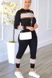 Pieces Women's Sets 2023 Autumn Winter Splicing Pullover Suit Tops And Pants Suits Two Piece Set Matching Tracksuit