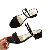 Zingj Korean Sandals Women's 2023 New Thick Heels Sandals And Slippers One Shoe And Two Open-Toed Women's
