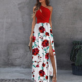Women's Dress 2025 Slanted Shoulder Dress Temperament Sleeveless Sexy High-Waist Opening