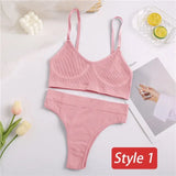 Underwear Set Women Seamless Bra Set Wireless Bra Sexy High Waisted Female Underpants Comfortable Basic Bralette