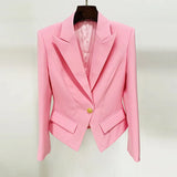 Quality 2025 Star Fashion A Buckle Lion Buckle Clasp Velvet Blazer