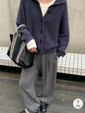 Zingj 2023 New Solid Color Short Style Show Thin Knit Cardigan Jacket