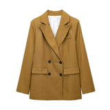 New Women's Double-Breasted Suit Jacket Straight Trousers 8194394