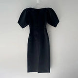 Women Short Puff Sleeve Summer Dress 2022 Korea Style Office Lady One Piece Slim Waist Female Fashion Clothes