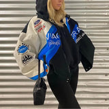 Sports Blue Printed Loose Long