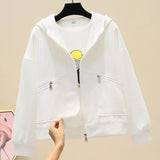 Zingj Jacket Female Short Model Fall 2024 New Loose Korean Version With A Hat Chic Port Wind Versatile Top Tide-Outfit