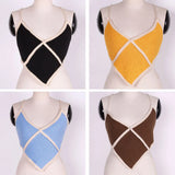 Suit With V-Neck Top Hollow Skirt Knitted Two-Piece Suit