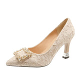 Zingj Spring Autumn New Korean Fashion High Heels Pointed Thick Heel Shallow Foot Pedal Casual Single Shoes