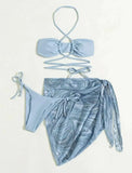 three-piece bikini swimsuit with