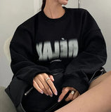Letter Print Oversized SweatshirtOutfit