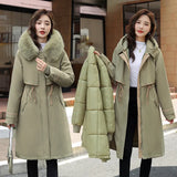 Detachable Long Draw Rope To Collect Waist Pie To Overcome Cotton-Padded Jacket 2023 New Korean Version Fashion Warm Down Cotton-Padded Clothes Female Tide-Outfit