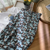Florals Summer Women Skirts Streetwear Chiffon Elegant Embroidery All Match Loose A-Line Sweet Casual Party