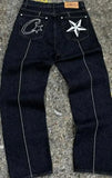 Devil Island Jeans Star Embroidered Jacket High Street Vintage