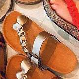 Cork Sandwiched Slippers Girls Summer Flip-Flops Couples Sandals Sandals Parent-Child Flat Soles Large