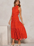Long Dress Polka Dot Casual Dresses Black Sexy Halter Strapless New 2022 Yellow Sundress Vacation Clothes For