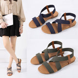 New Summer Sandals Women's Flat-Soled Fish Mouth Roman Style Loose And Tight Large-Size Simple