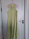 Spring V-Collar Sleeveless Dress Avocado Dress