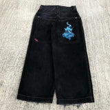 Hip-Hop Loose-Letter Jeans Men's Y2K Jeans Street Harajuku High Waist Wide